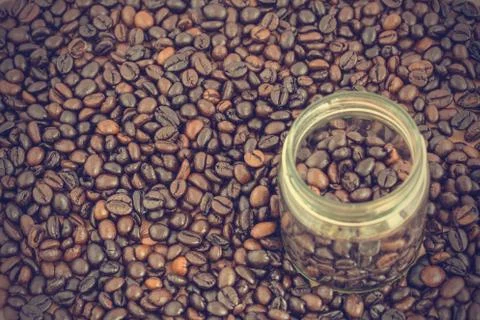 Coffee beans background - vintage effect style pictures Stock Photos