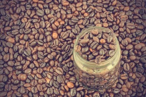 Coffee beans background - vintage effect style pictures Stock Photos
