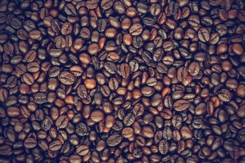 Coffee beans background - Vintage effect style pictures Stock Photos