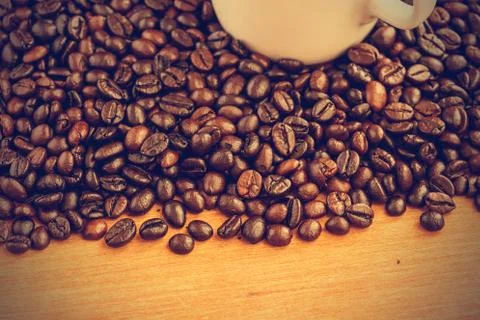 Coffee beans background - Vintage effect style pictures Stock Photos
