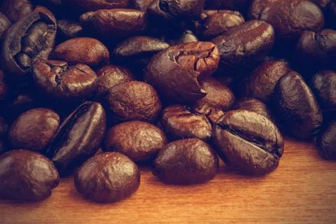 Coffee beans background - Vintage effect style pictures Stock Photos