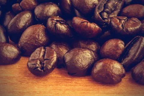Coffee beans background - Vintage effect style pictures Stock Photos