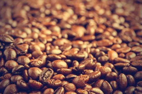 Coffee beans background - Vintage effect style pictures Stock Photos
