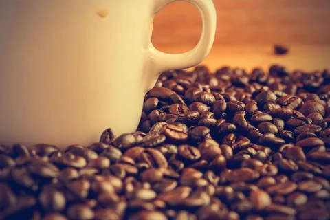 Coffee beans background - Vintage effect style pictures Stock Photos