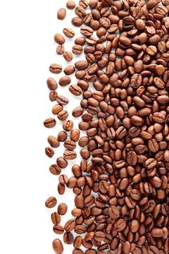 Coffee beans background on white background Foto stock