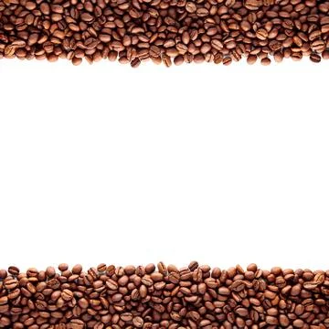 Coffee beans background on white background Stock Photos