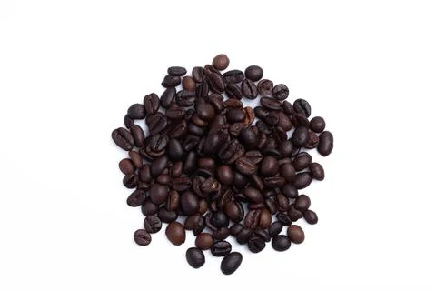 Coffee beans background on white Stock Photos