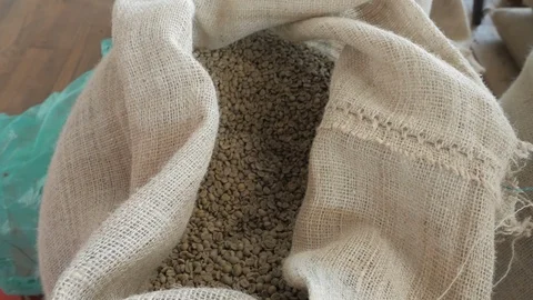 Coffee Beans In A Bag. Stock Footage 100880986