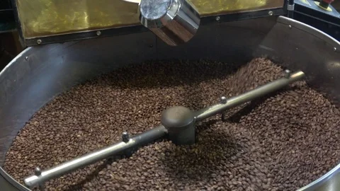 Coffee beans being mixed Stock Footage 85528661