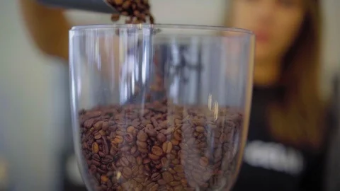 Coffee Beans being poured Stock Footage 96177315