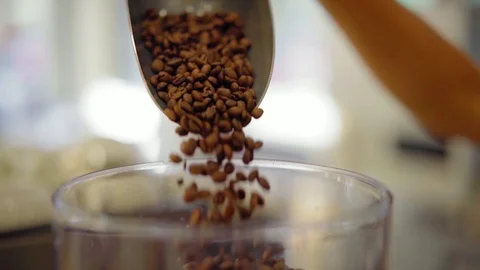 Coffee Beans being poured Stock Footage 96177679