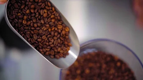 Coffee Beans being poured Stock Footage 96177727