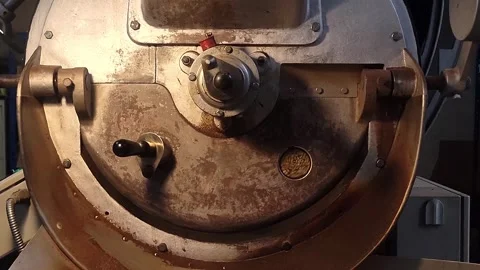 Coffee beans being roasted in a roasting machine Stock Footage 345367996