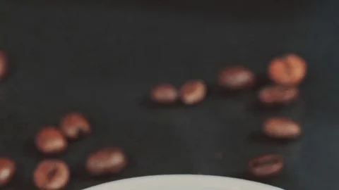 Coffee beans on black background. Stock Footage 73622581