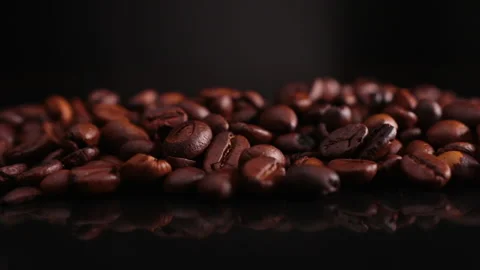 Coffee beans on black background Video stock 151710973