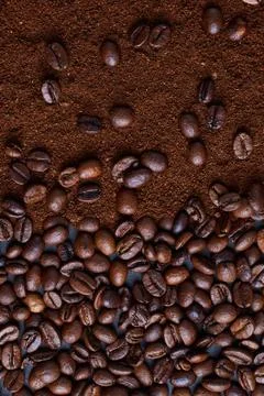 Coffee beans on black background Stock Photos