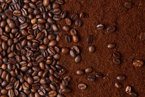 Coffee beans on black background Stock Photos
