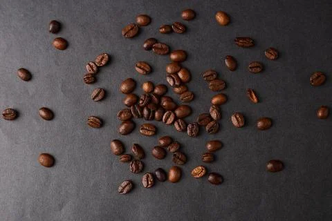 Coffee beans on black background Stock Photos