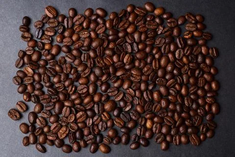 Coffee beans on black background Stock Photos