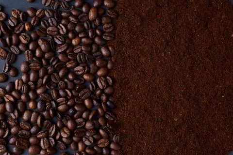 Coffee beans on black background Stock Photos