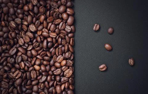 Coffee beans on black background Stock Photos