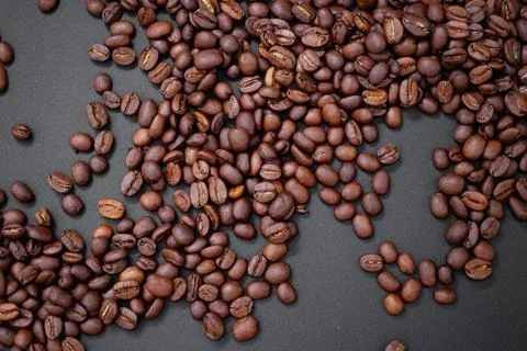 Coffee beans on black background Stock Photos