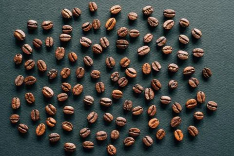 Coffee beans on a black background Stock Photos