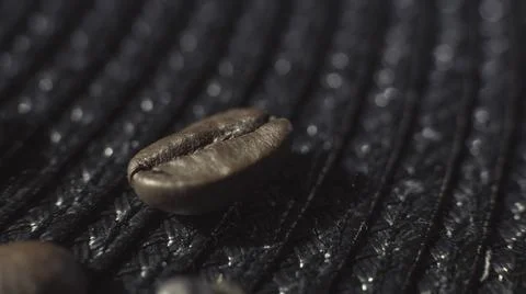 Coffee Beans On Black Background Stock Photos