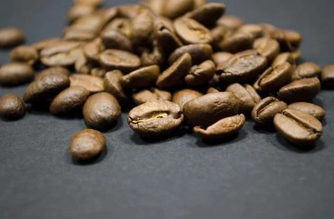 Coffee beans on black background Stock Photos