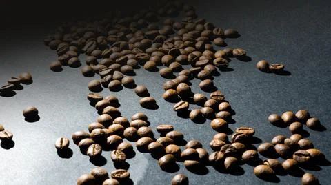 Coffee beans on black background Stock Photos