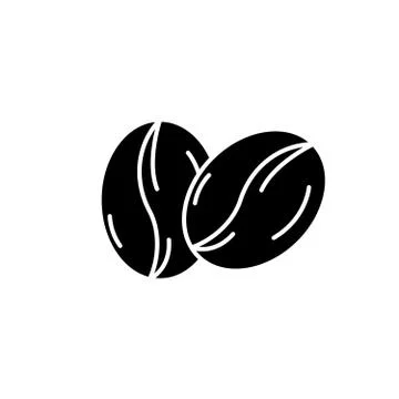 Coffee beans black icon, vector sign on isolated background. Coffee beans Stock Illustration
