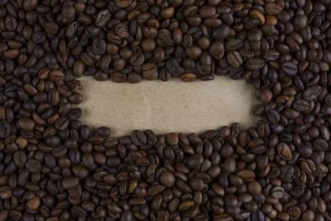 Coffee beans with blank space for text Stock-Fotos