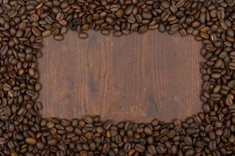 Coffee beans border Stock Photos
