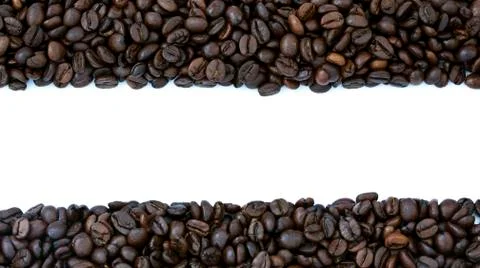 Coffee beans border Stock Photos