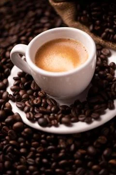 Coffee beans. Brewed, coffe Foto stock