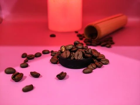 Coffee beans bright background Stock Photos