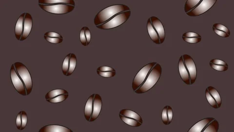 Coffee beans on brown background animation Stock Footage 146980412