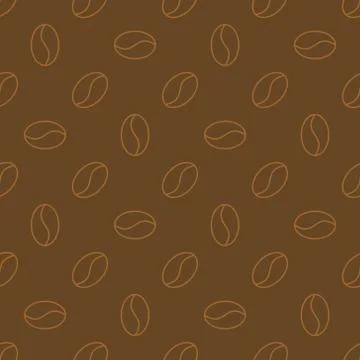 Coffee beans brown vector concept seamless pattern Stock Illustration