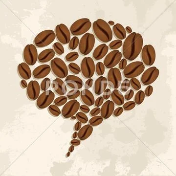 Coffee Beans Bubble Chat Concept