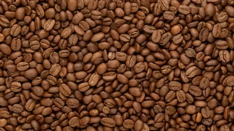 Coffee beans on burlap. Coffee - background. Stock Footage 143190394