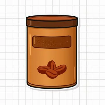 Coffee beans can package featuring label design Stock Illustration