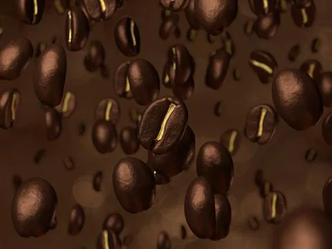 Coffee beans cascade Stock Illustration