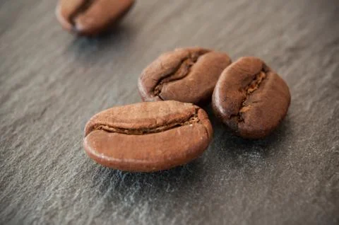 Coffee beans on chalkboard background Stock Photos