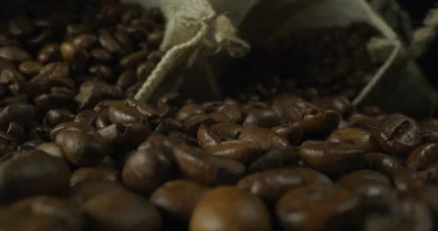 Coffee Beans Close Up 5K RED Gemini Slow Motion Stock Footage 137983811