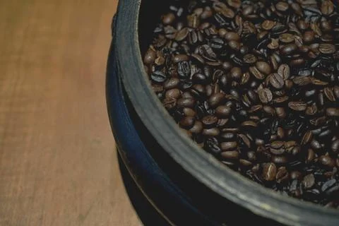 Coffee beans close up on background Stock Photos