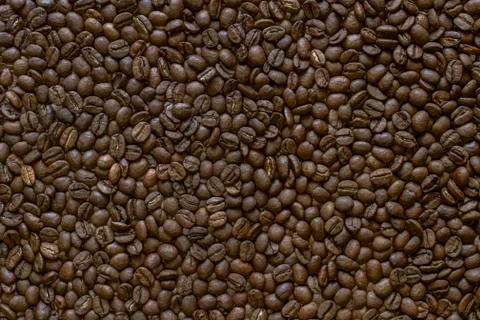 Coffee beans close up background. Stock Photos