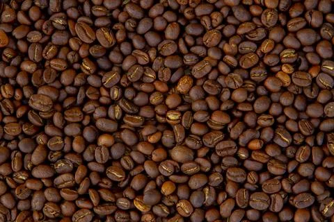Coffee beans close-up, background Stock Photos