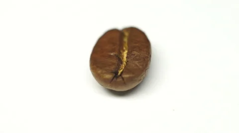 Coffee beans close-up on the center on a white background. Rotation view Stock Footage 45159640