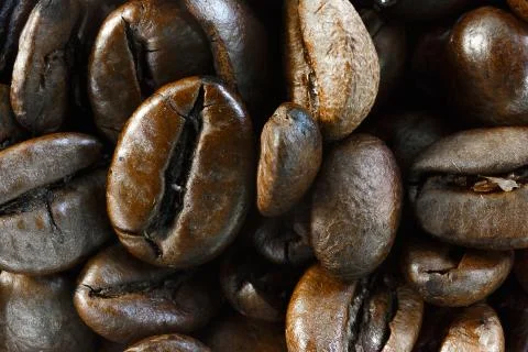 Coffee beans close-up, coffee texture. Stock Photos