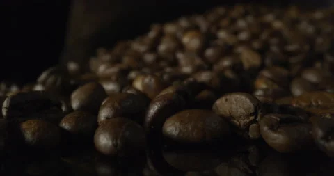 Coffee Beans Close Up macro 5K RED Gemini Slow Motion Stock Footage 137982129